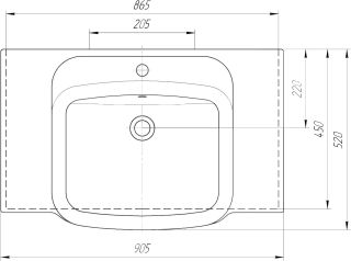 Мебельная раковина Kirovit Домино 90см белый SD-00000378 (вывод с производства )